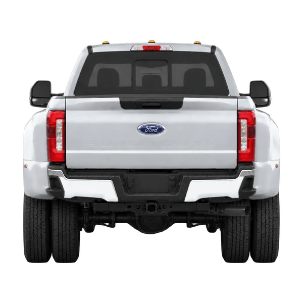 Ford F-450 2024 en plateado, vista trasera