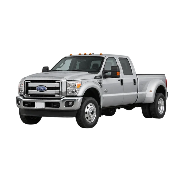 Ford F-550 2016 prata, vista dianteira em três quartos (voltada para a esquerda)