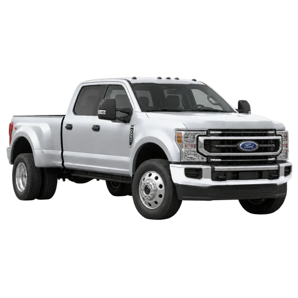 Ford F-550 2020 prata, vista dianteira em três quartos (voltada para a esquerda)