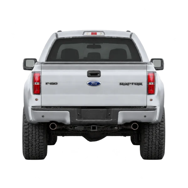 silver 2012 Ford F150 Raptor rear view