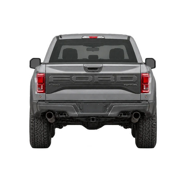 silver 2017 Ford F150 Raptor rear view
