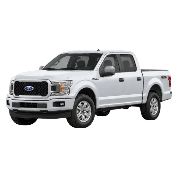 2018 Ford F150 in Silber, Ansicht: Dreiviertelansicht vorne (nach links gerichtet)