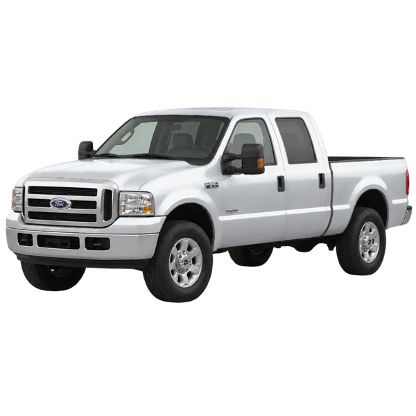 Ford F250 2007 argent, vue trois-quarts avant (orienté vers la gauche)