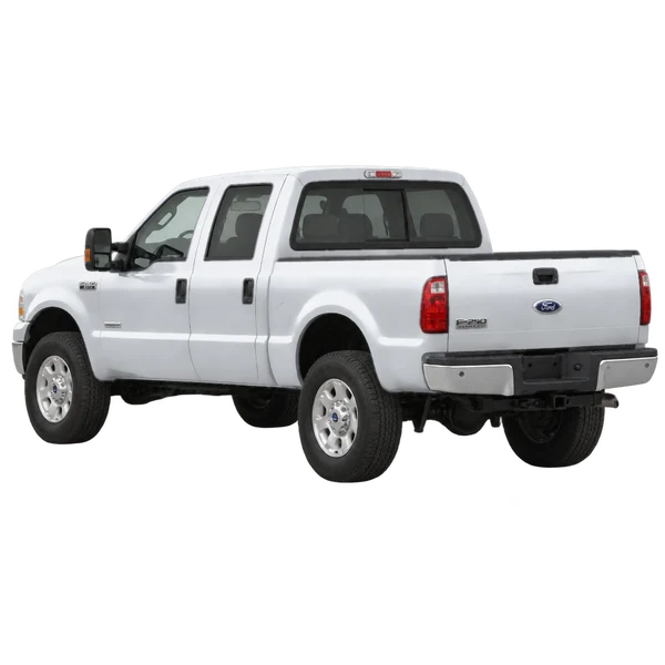 Ford F250 2007 argent, vue trois-quarts arrière (orienté vers la gauche)