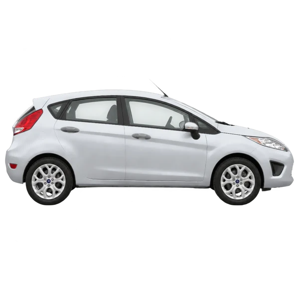 Ford Fiesta 2010 argent, vue profil (tourné vers la droite)