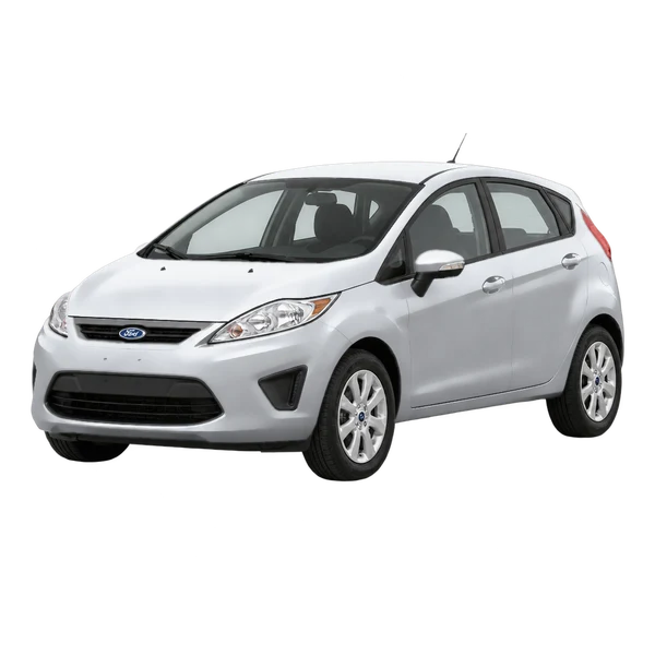 Ford Fiesta 2013 argent, vue trois-quarts avant (orienté vers la gauche)