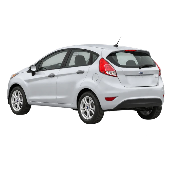 Ford Fiesta 2014 argent, vue trois-quarts arrière (orienté vers la gauche)