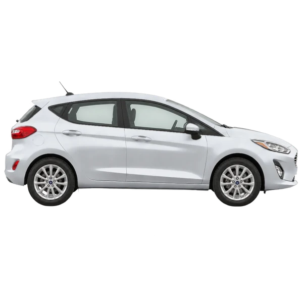 Ford Fiesta 2020 argent, vue profil (tourné vers la droite)