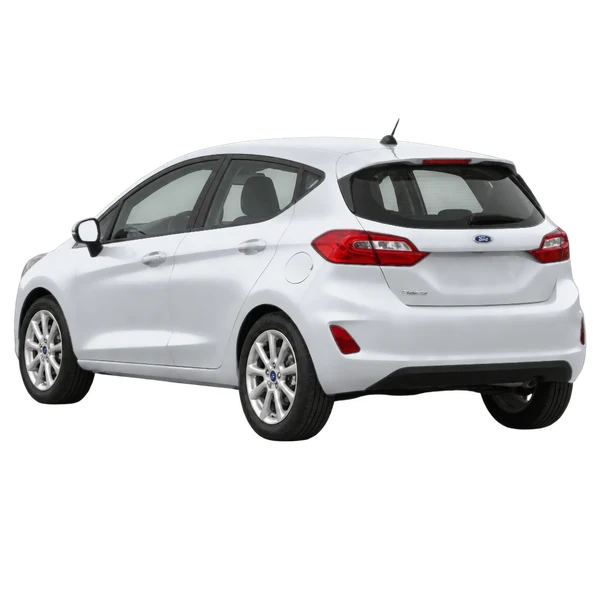 Ford Fiesta 2021 argent, vue trois-quarts arrière (orienté vers la gauche)
