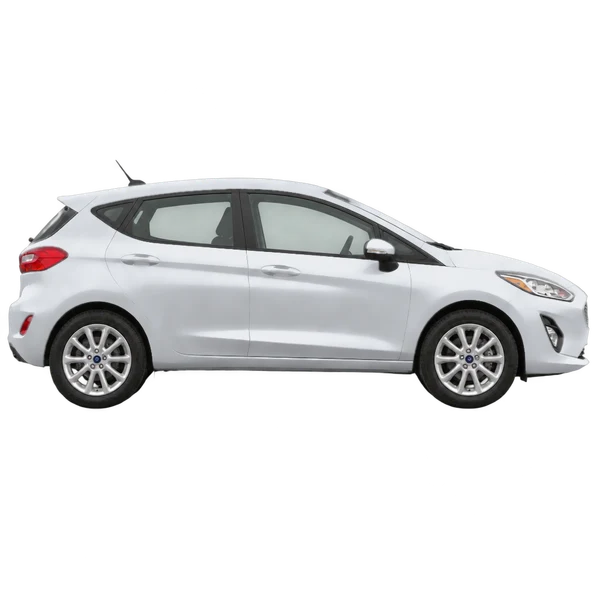 Ford Fiesta 2021 argent, vue profil (tourné vers la droite)