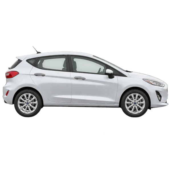 Ford Fiesta 2022 argent, vue profil (tourné vers la droite)