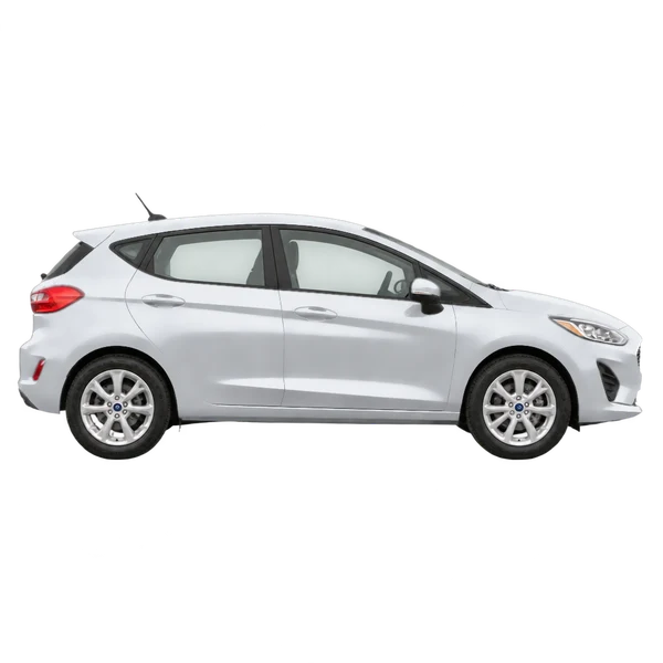 Ford Fiesta 2023 argent, vue profil (tourné vers la droite)