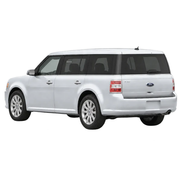 2014 Ford Flex in Silber, Ansicht: Dreiviertelansicht von hinten (nach links gerichtet)