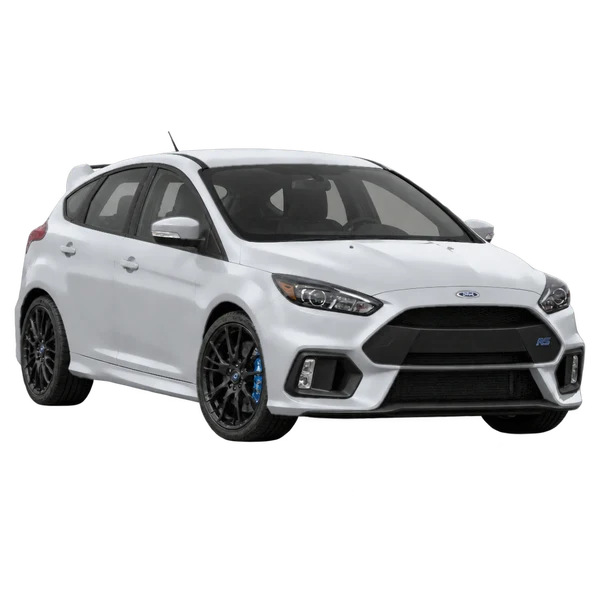 Ford Focus RS 2016 prata, vista dianteira em três quartos (voltada para a esquerda)