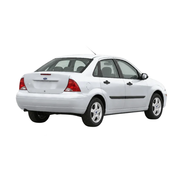 Ford Focus 2003 argent, vue trois-quarts arrière (tourné vers la droite)