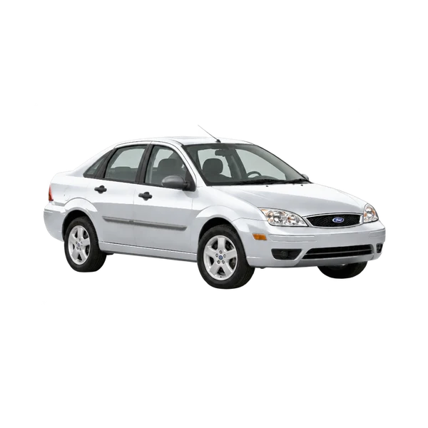 シルバーの2007 Ford Focus(フロントスリークォーター(右向き)ビュー)