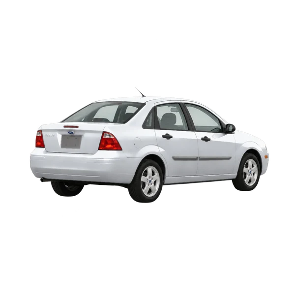 シルバーの2007 Ford Focus(斜め後方(右向き)ビュー)
