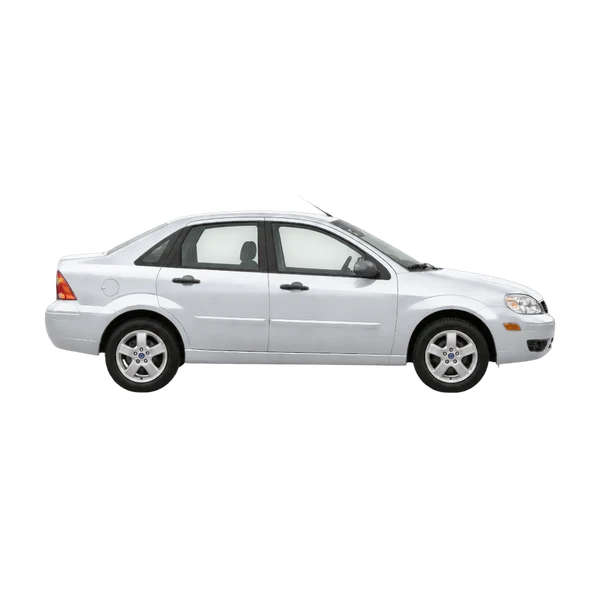 シルバーの2007 Ford Focus(側面(右向き)ビュー)
