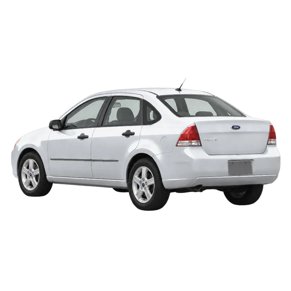 シルバーの2009 Ford Focus(リア斜め(左向き)ビュー)