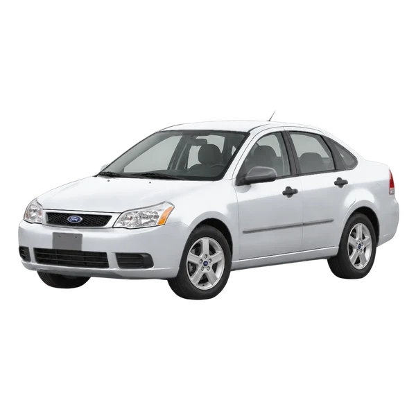 Ford Focus 2011 prata, vista dianteira em três quartos (voltada para a esquerda)