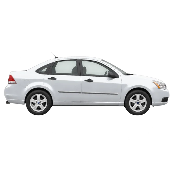 Ford Focus 2011 prata, vista lateral (voltada para a direita)