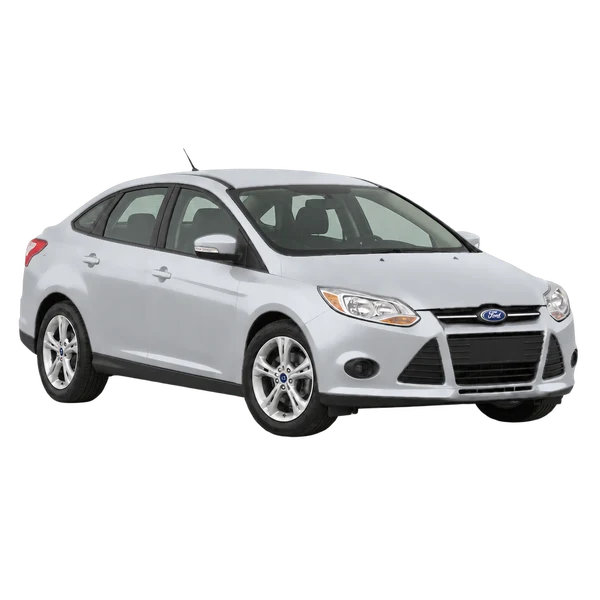 Ford Focus 2013 prata, vista três quartos dianteiro (voltado para a direita)