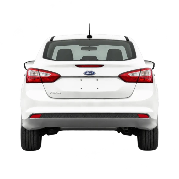 Ford Focus 2014 باللون أبيض، منظر من الخلف