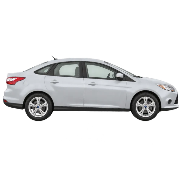 Ford Focus 2015 باللون فضي، منظر منظر جانبي (باتجاه اليمين)