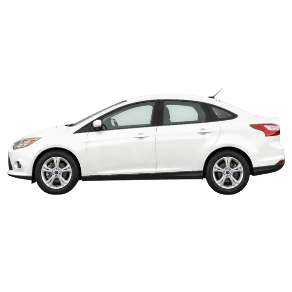Ford Focus 2016 blanc, vue côté (vers la gauche)