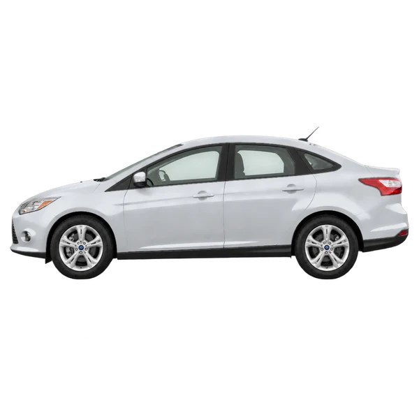 シルバーの2018 Ford Focus（側面（左向き）ビュー）