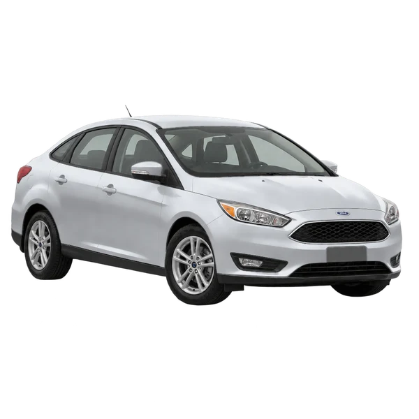 Ford Focus 2019 en plateado, vista frontal tres cuartos (hacia la izquierda)