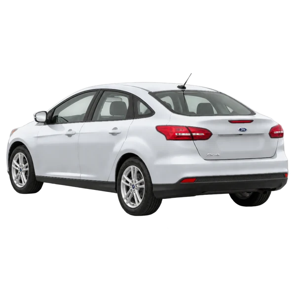 Ford Focus 2019 en plateado, vista tres cuartos trasero (mirando a la izquierda)