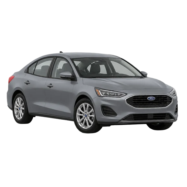 Ford Focus 2022 en gris, vista frontal tres cuartos (hacia la izquierda)