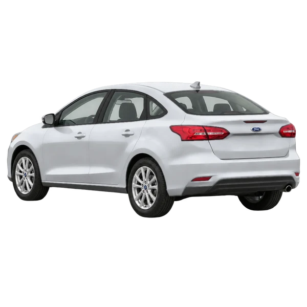 Ford Focus 2022 en plateado, vista tres cuartos trasero (mirando a la izquierda)