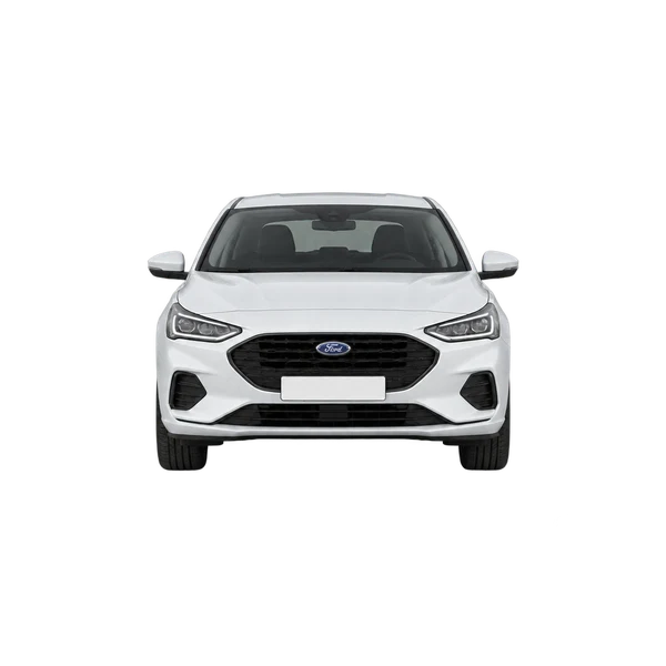 Ford Focus 2024 باللون أبيض، منظر أمامي