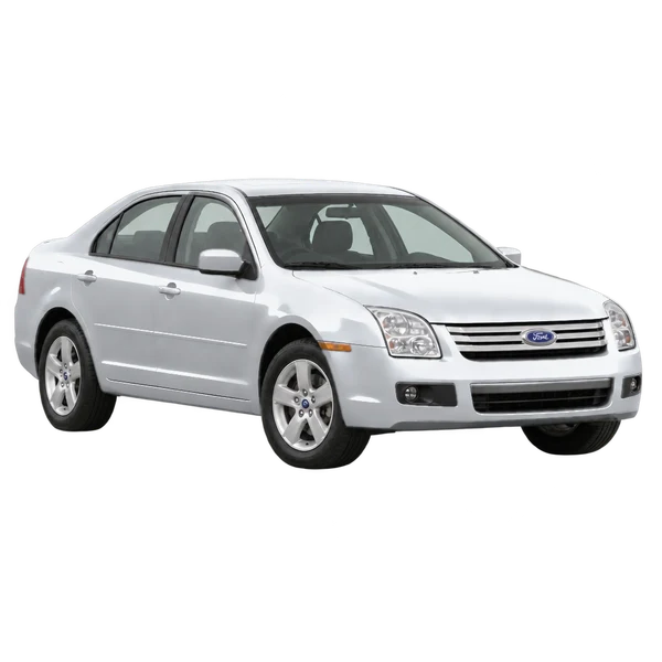 Ford Fusion 2005 prata, vista três quartos dianteiro (voltado para a direita)