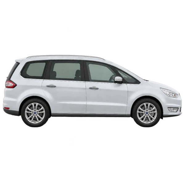 Ford Galaxy 2015 باللون فضي، منظر منظر جانبي (باتجاه اليمين)