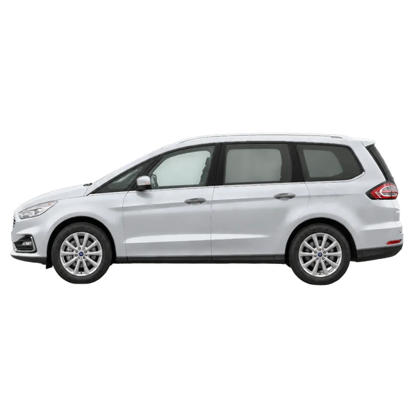 Ford Galaxy 2020 prata, vista lateral (voltada para a esquerda)