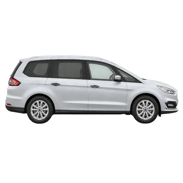 Ford Galaxy 2020 باللون فضي، منظر منظر جانبي (باتجاه اليمين)
