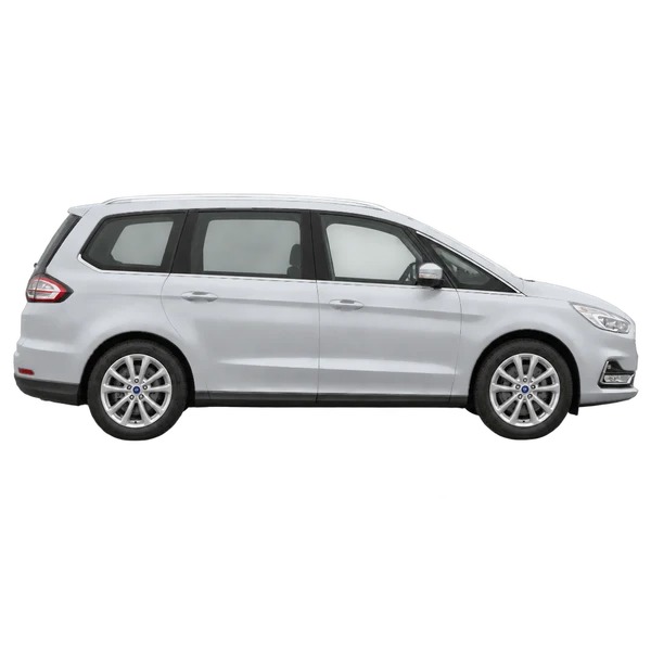 Ford Galaxy 2021 باللون فضي، منظر منظر جانبي (باتجاه اليمين)