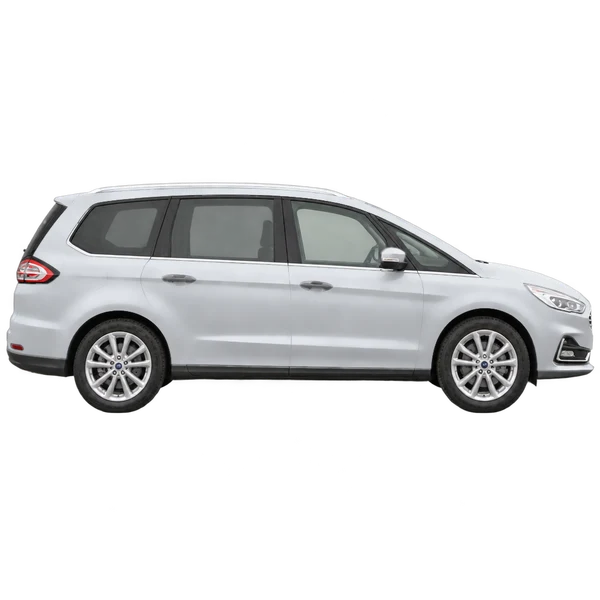 Ford Galaxy 2022 باللون فضي، منظر منظر جانبي (باتجاه اليمين)