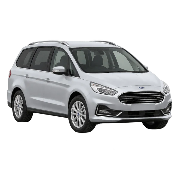 2023 Ford Galaxy in Silber, Ansicht: Dreiviertelansicht vorne (nach links gerichtet)