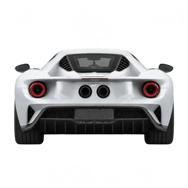 Ford GT 2022 prata, vista traseira