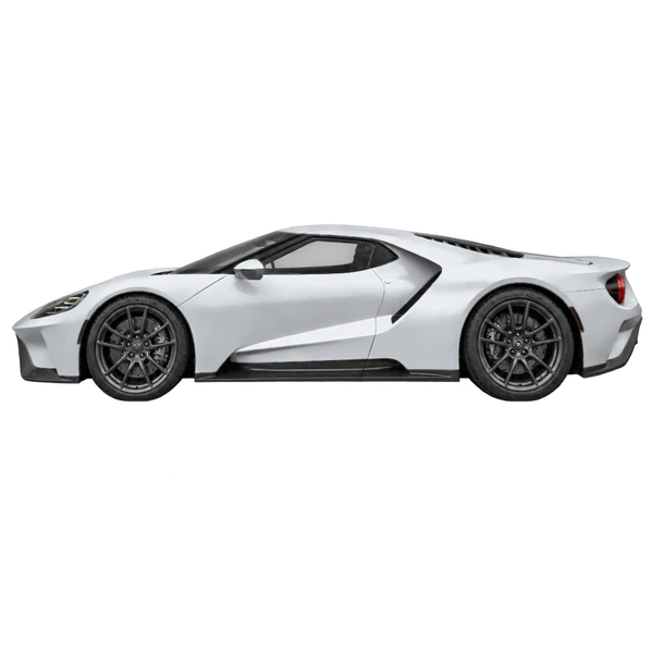 Ford GT 2022 prata, vista lateral (voltada para a esquerda)