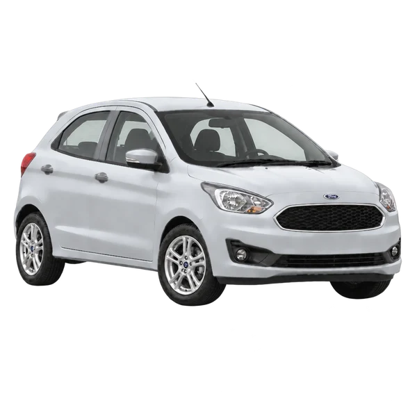シルバーの2020 Ford KA(フロントスリークォーター(右向き)ビュー)