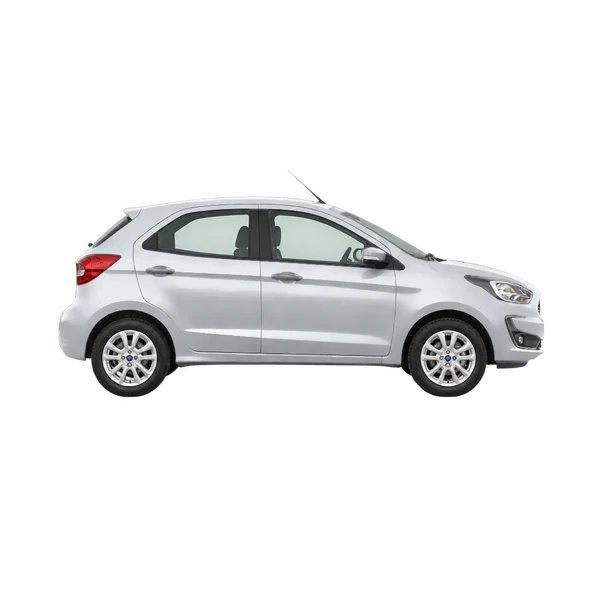 シルバーの2020 Ford KA(側面(右向き)ビュー)