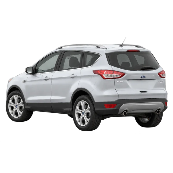 2013 Ford Kuga Titanium in Silber, Ansicht: Dreiviertelansicht von hinten (nach links gerichtet)
