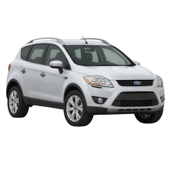 Ford Kuga 2010 en plateado, vista frontal tres cuartos (hacia la izquierda)