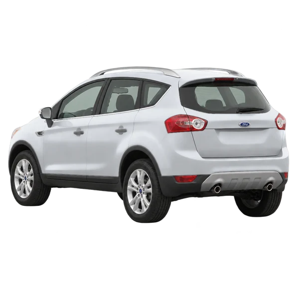 2011 Ford Kuga in Silber, Ansicht: Dreiviertelansicht von hinten (nach links gerichtet)