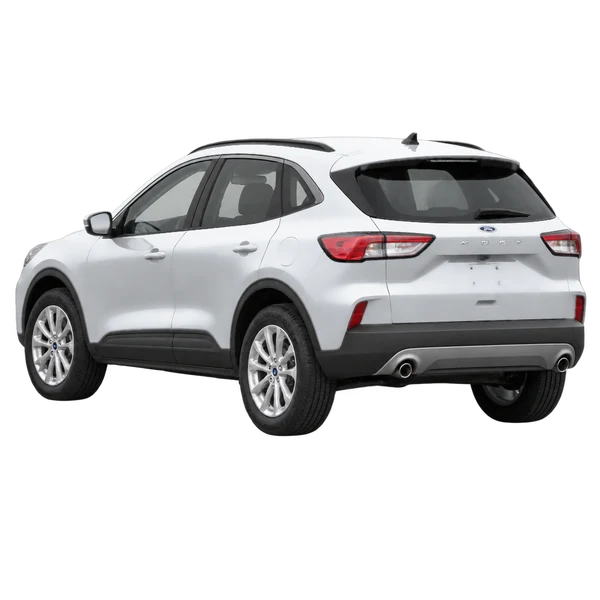 Ford Kuga 2021 en plateado, vista tres cuartos trasero (mirando a la izquierda)